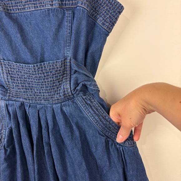 Vintage Y2K Blue Denim Mini Dress Western Rodeo - Picture 3 of 6